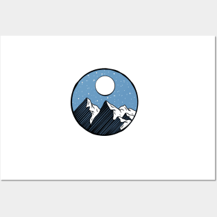 Mountain At Night Posters and Art